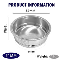 NEOUZA 51mm Filter Basket for Espresso Coffee Machine，Compatible with 51mm portafilter，1/2/4 Cup - NEOUZA Official Website