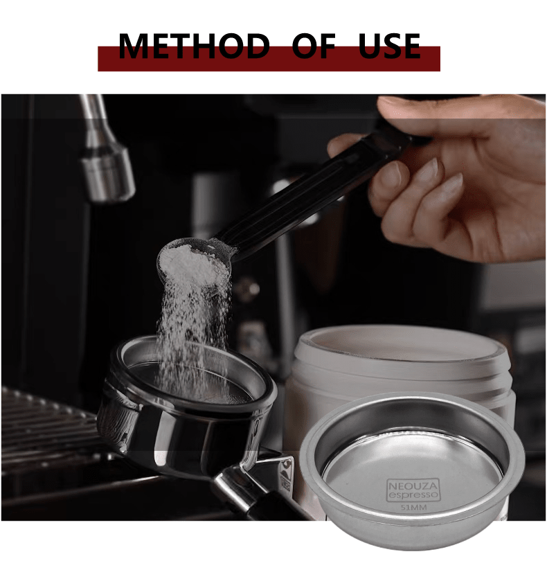 NEOUZA 51mm Filter Basket for Espresso Coffee Machine，Compatible with 51mm portafilter，1/2/4 Cup - NEOUZA Official Website