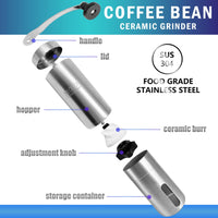 NEOUZA Coffee Grinder,Espresso Bean Manual Portable Conical Burr Mill,Stainless steel - NEOUZA Official Website