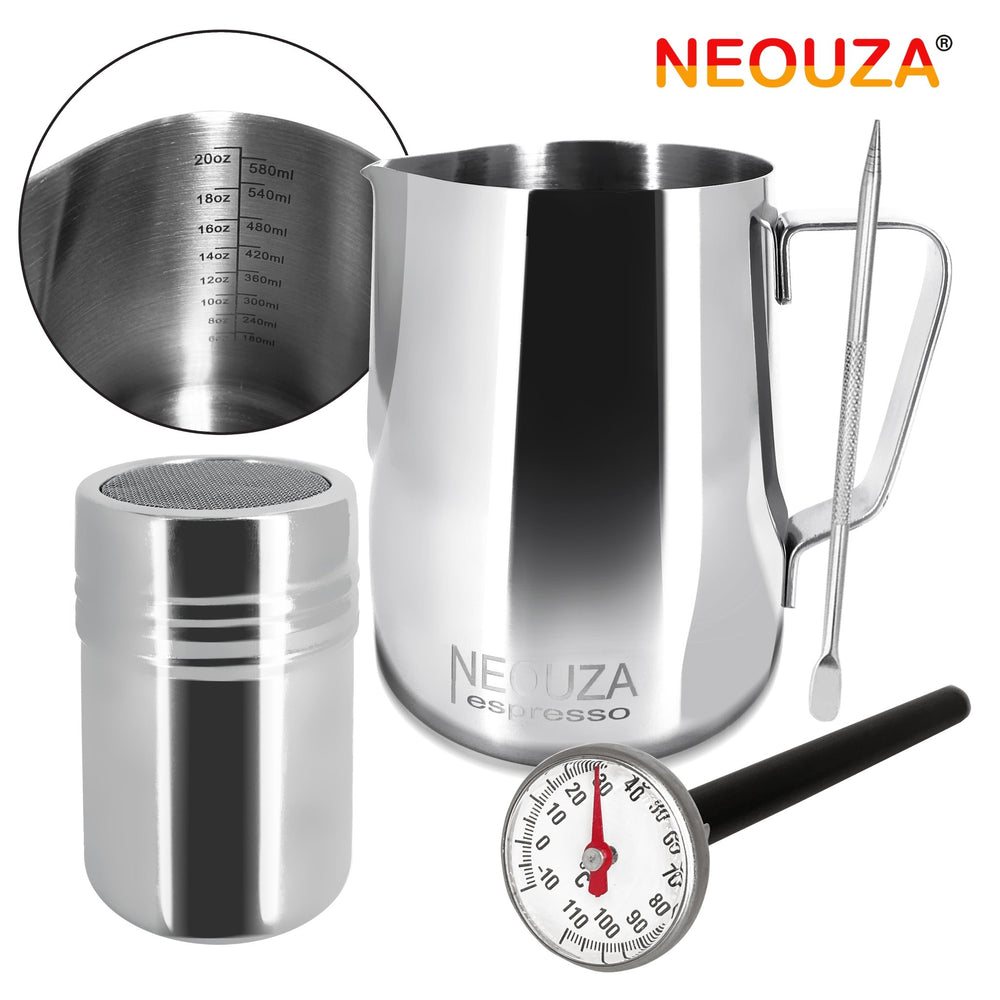 NEOUZA Coffee Milk Frothing Pitcher Cup,Espresso Steaming Pitcher,Latte Art Cup (600ml/350ml) - NEOUZA Official Website