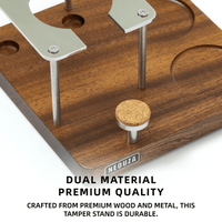 NEOUZA Espresso Tamper Mat & Organizer Station, Wood Tamping Stand with Portafilter Holder Espresso Accessories Storage, 304 Stainless Steel & Walnut Wood - NEOUZA Official Website