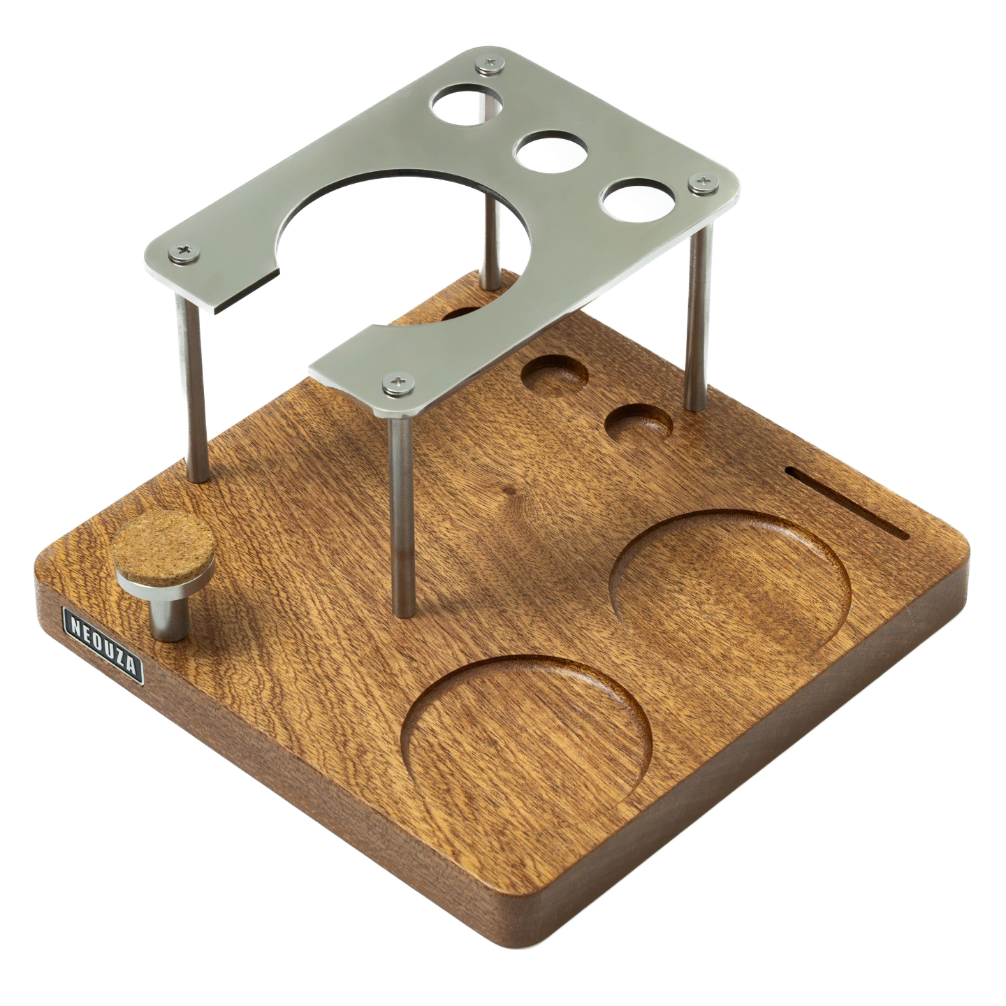 NEOUZA espresso tamper stand and distributor storage station, suitable for 51/53/58mm tampers and distributors, metal storage stand, handle holder, tamping mat